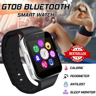 Gt08 Bluetooth Smart Watch Camera For Android Ios Gsm Gprs Sim Tf Card Slot