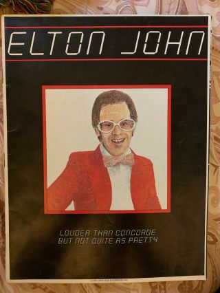 Elton John 1976 Louder Than Concorde Us Tour Program Book Rare