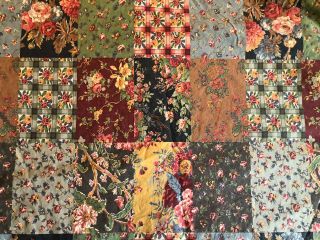 Ralph Lauren Darby Patchwork Floral King Flat Sheet Doeskin Rare