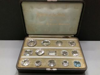 Rare Antique Historical Diamonds Facsimiles Full Set In Covered Fitted Case