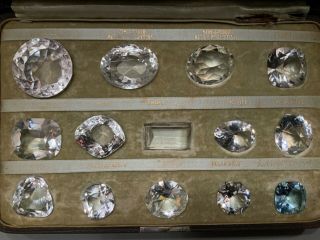 Rare Antique Historical Diamonds Facsimiles Full Set in Covered Fitted Case 4