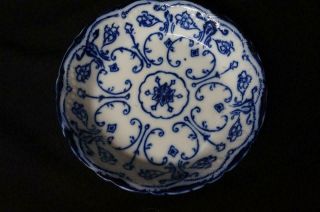 Antique Flow Blue Conway Semi Porcelain Wharf Pottery England Bowl 7 5/8 " W