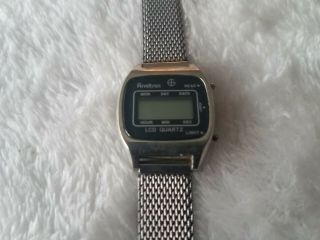 Vintage Armitron Silver Tone Lcd Quartz Watch 45 - 6559