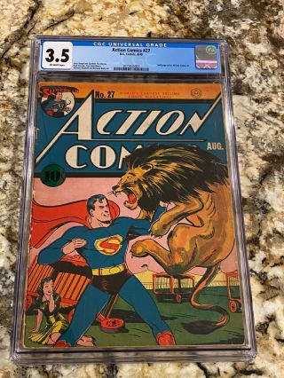 Action Comics 27 Cgc 3.  5 1st Lois Lane Cover Rare Low Pop Book Superman Cover