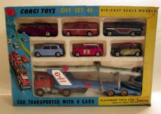 Corgi Toys,  Gift Set 48,  Ford Car Transporter & 6 Cars,  Rare