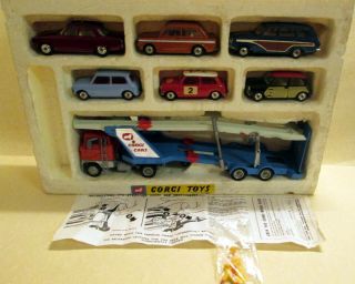 Corgi Toys,  Gift Set 48,  Ford Car Transporter & 6 Cars,  rare 3
