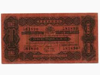 Straits Settlements:p - 1c,  1 Dollar 1921 Rare Vf