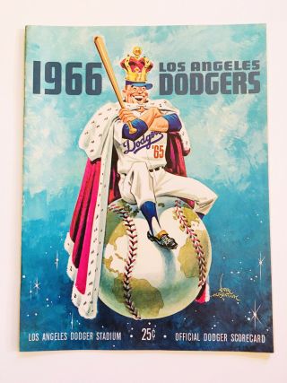 Rare Vintage 1966 Los Angeles Dodgers Baseball Official Program Score Card