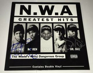 Dr.  Dre & Ice Cube Signed Nwa Record Album Lp Rare Rapper Autograph Jsa Loa