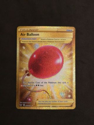 Ultra Rare Air Balloon 213/202 Holo Full Art Gold Pokemon Card - Near