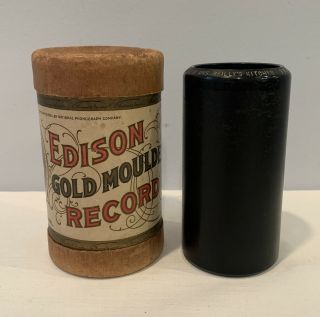 Antique Edison Gold Moulded Cylinder Record - 9988 W Box And Lid Exc