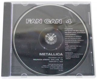 Metallica Fan Can 4 Cd Rare Oop Live Dallas Tx 1989 No Front Booklet 80s Thrash
