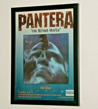 Pantera Framed A4 Rare 1994 `far Beyond Driven` Album Band Art Poster
