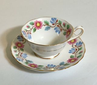 Vintage Grosvenor China Tudor Rose Small Tea Cup And Saucer Set