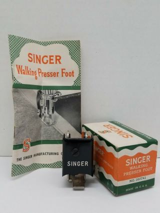 Vintage Singer Walking Presser Foot & Instructions Rare 160741