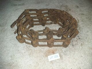 Vintage Industrial Machine Sprocket Gear Square Flat Link Chain Upcycle Decor