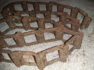 Vintage Industrial Machine Sprocket Gear Square Flat Link Chain Upcycle Decor 2