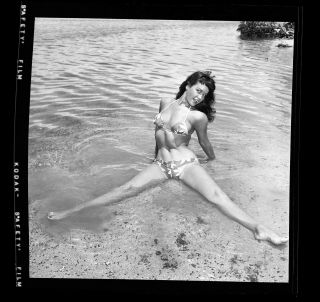 Rare Bettie Page 1954 Camera Negative Bunny Yeager Unpublished Pinup