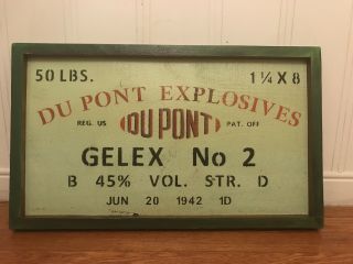 22” Dupont Explosives Extra Dynamite Registered Wood Sign
