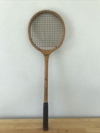 Antique Vintage Harry C.  Lee & Co.  “the Bat” Model Squash Racket Wooden Racquet
