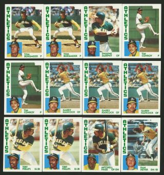 1984 Topps Baseball Factory Blackless 12 Oakland A 