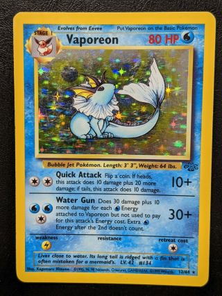 Pokemon Cards Jungle Set Bundle Rare Vaporeon 12/64 | V Good - Ex
