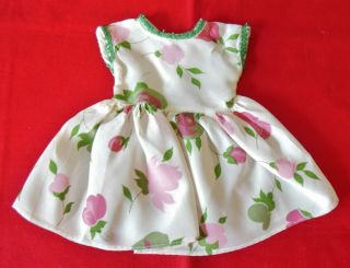 Vintage Pink Floral Taffeta Doll Dress Fits 14 - 16” Compo Body Doll