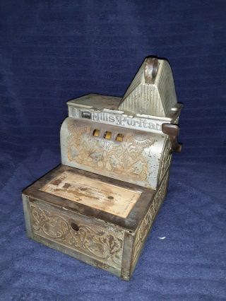 Rare Early 1907 Mills Puritan Cast Iron Trade Stimulator Slot Machine