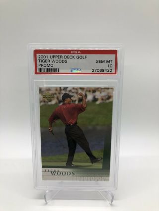 2001 Upper Deck Golf Tiger Woods Rc Rookie Promo Graded Psa 10 Gem Rare