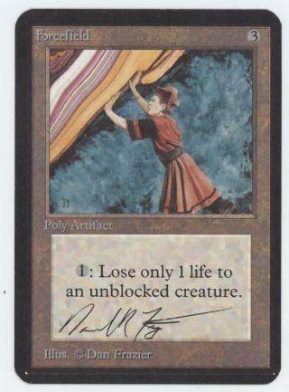 Forcefield - Limited Edition Alpha Signed - Magic The Gathering Mtg