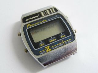 Rare Vintage Piratron Musical Melody Alarm Digital Lcd Wrist Watch; 1980 