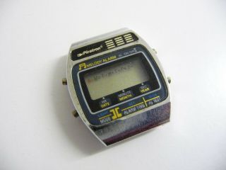 RARE Vintage Piratron musical melody alarm digital LCD wrist watch; 1980 ' s era 2