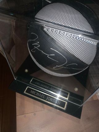 Michael Jordan Hand - Signed Nike Full - Size Basketball In Black Jumpman Logo Rare