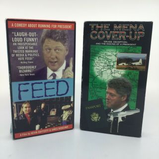 2 Vhs Tapes: Exposing The Clintons - The Mena Cover - Up & Feed (very Rare)