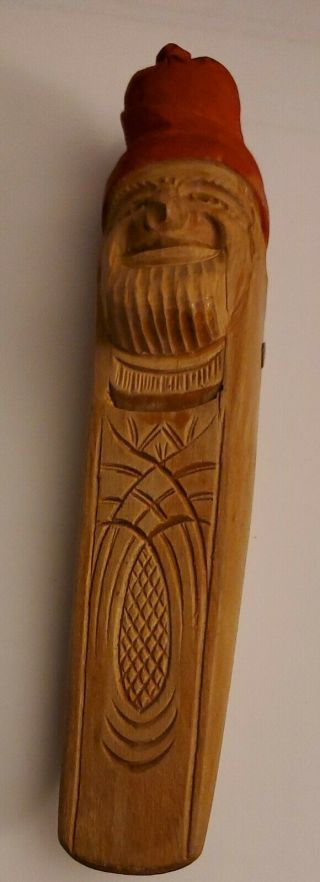 Vintage Old Man Face Nutcracker Hand Carved & Stained Wood Black Forest Folk Art