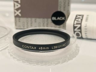 Contax 46 Mm L39 Uv Filter For Black Contax G2 Fits G28 G35 G45 G90 - Very Rare