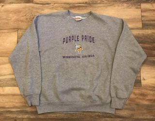Minnesota Vikings Vintage Nutmeg Purple Pride Nfl Football Sweatshirt Mens Xl