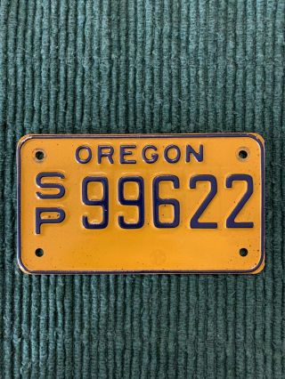 Rare Oregon Special Interest Collector Motorcycle License Plate.