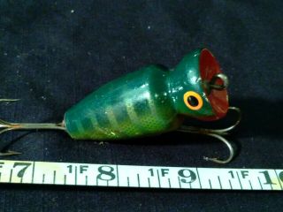 Rare Vintage Bomber Knothead Wood Fishing Lure Awesome Color