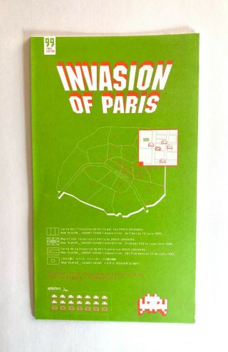 Rare 1st Space Invader Invasion Map 99 Invasion Of Paris First Edition Map