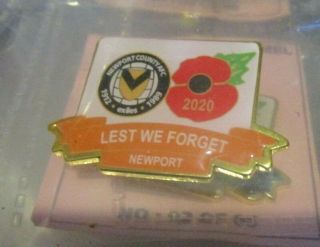 Newport County Limited Edition 2020 Rare Coloured Poppy Badge