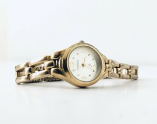 Fossil F2 Es9143 Women Gold Tone Watch W Links Seconds Hand Move.  Battery