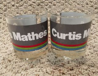 2 Curtis Mathes Promotional Drinking Glasses Highball Barware Retro Rare Htf