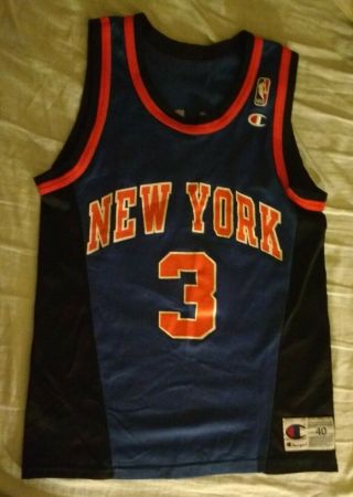 Rare Vintage Nba John Starks York Knicks Champion Jersey 40 Large 90s