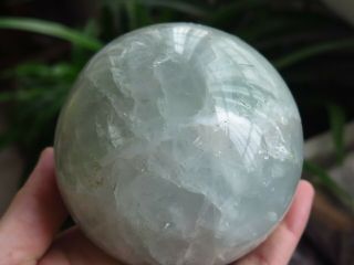 1048g Rare Natural Green Fluorite Crystal Sphere Ball Healing A46