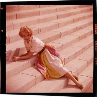 Sandra Dee Posing On Steps Rare Photo Shoot 2 1/4 Slide Transparency