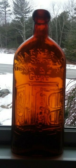 Antique Attic Warners Safe Kidney And Liver Cure Bottle.  Strong.