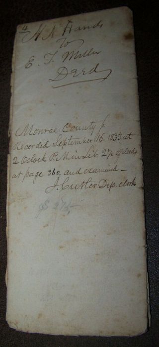 1831 Antique Scottsville Ny Land Deel Legal Document Nelson Hand Elijah Miller