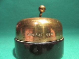 Vintage Dome Toggle Switch,  3 - Way,  Brass/porcelain,  Round - Hubbell - Rare