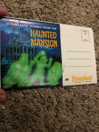 Vintage 1960s Disneyland Haunted Mansion Picture Postcard Folder Rare